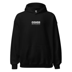 Unisex White Embroidered Logo Hoodie